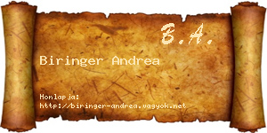 Biringer Andrea névjegykártya